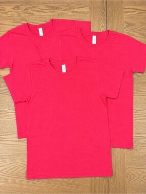 Women cotton Short-Sleeve Crewneck T-Shirt - red 3 pack new wo tags